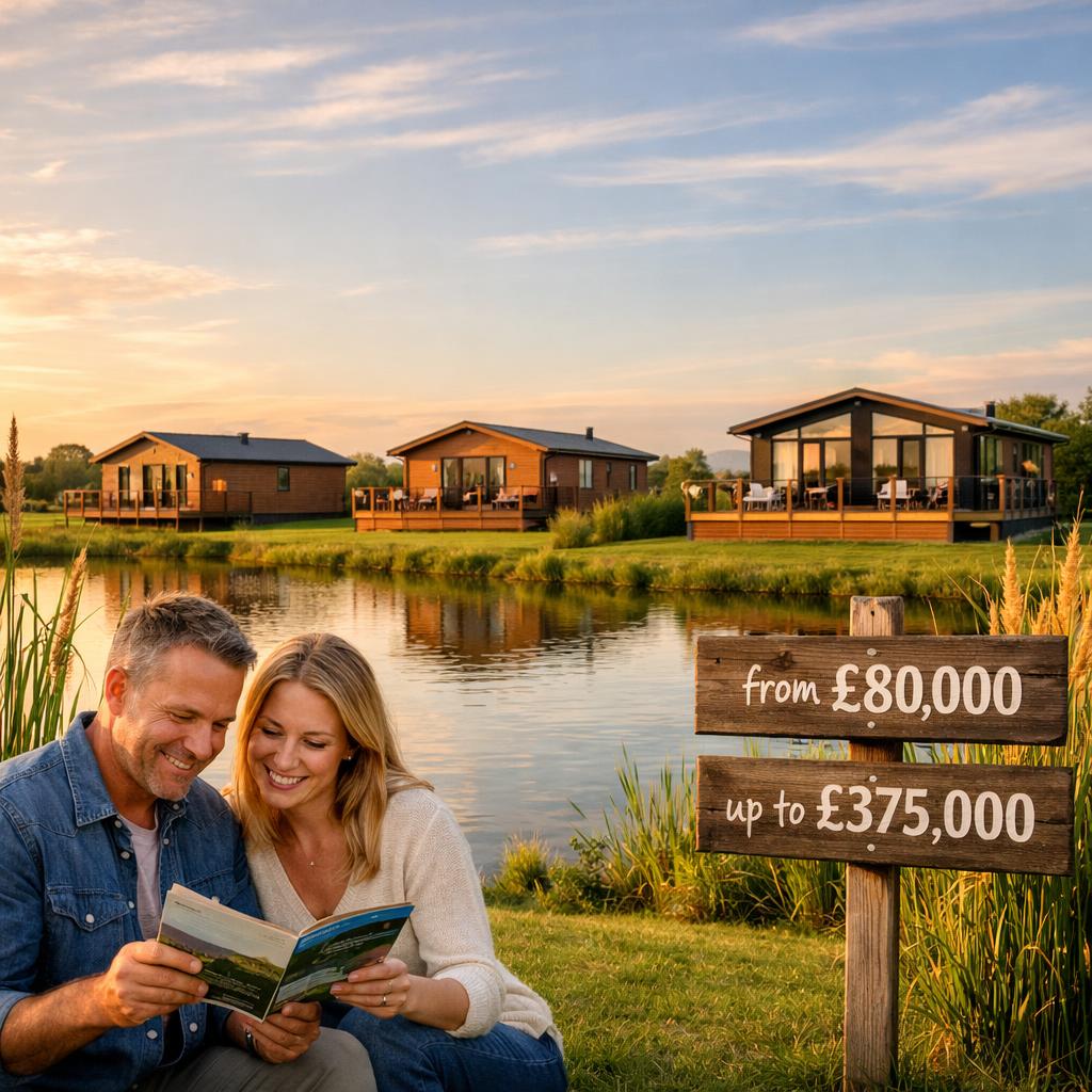 Cambridgeshire lodges with price range sign