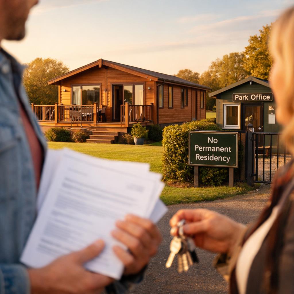 holiday lodge with 'holiday use only' site licence