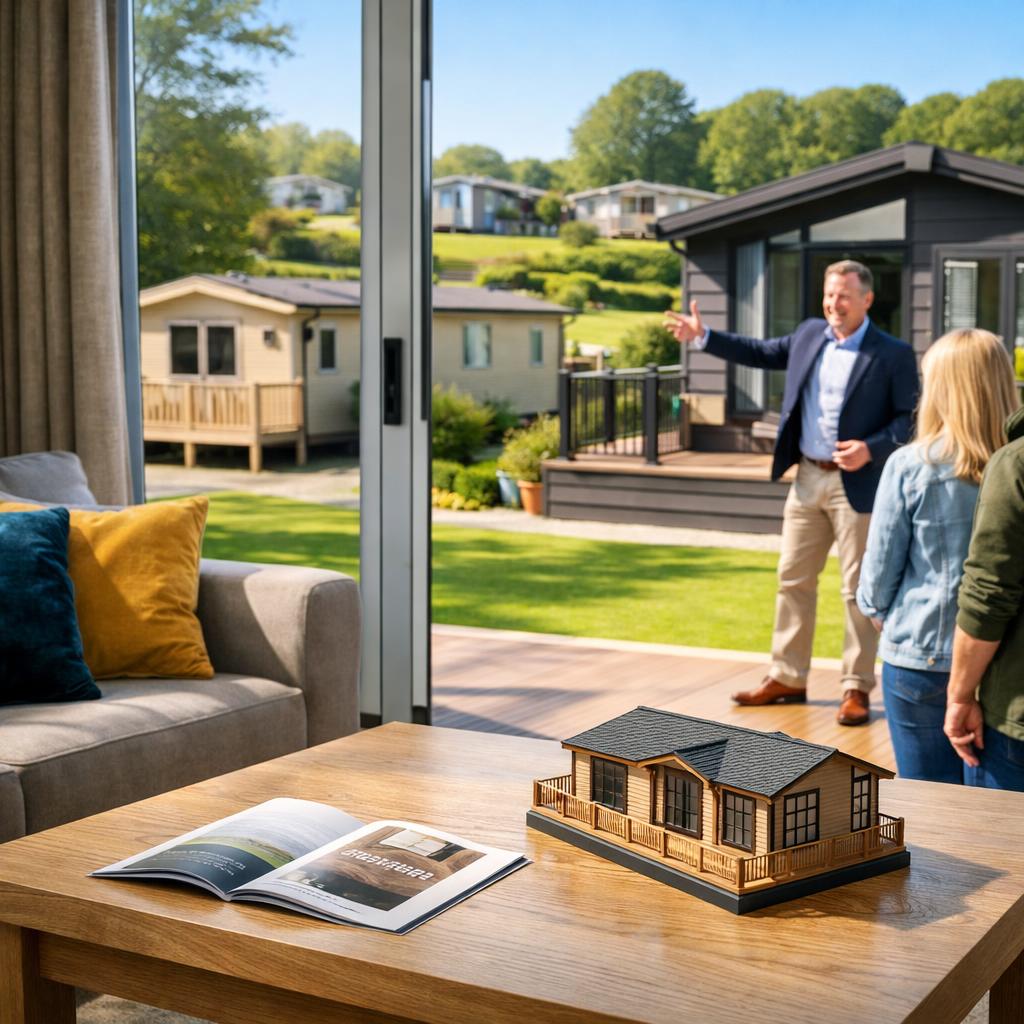 Luxury lodge interior and exterior showing size differences