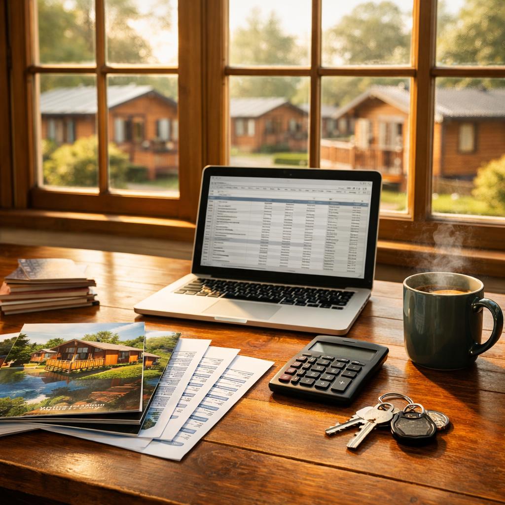 Lodge for sale Kent price documents on table